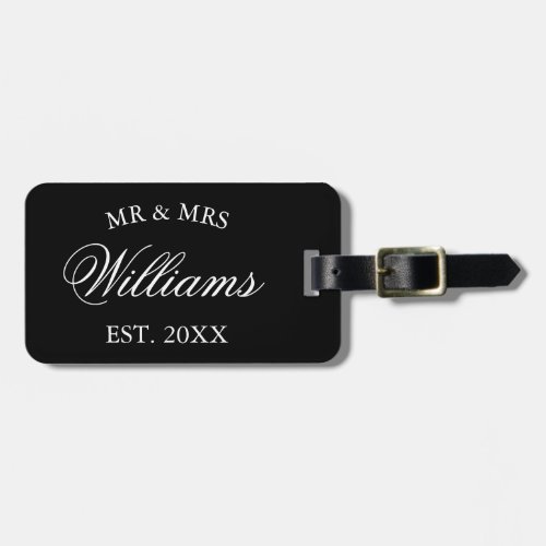 Custom mr and mrs name newly weds wedding travel luggage tag