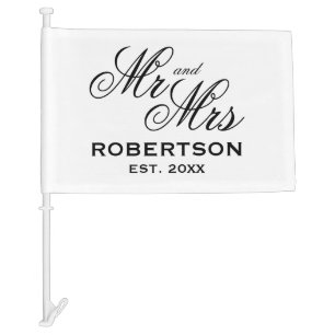Custom Mr and Mrs newly weds couple wedding Car Flag