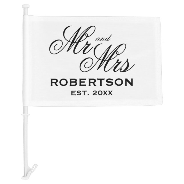 Custom Mr and Mrs newly weds couple wedding Car Flag (Front)