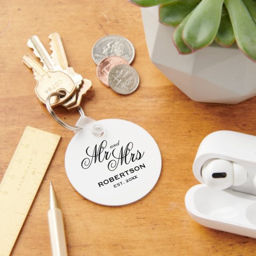 Custom Mr and Mrs newly weds photo keychain