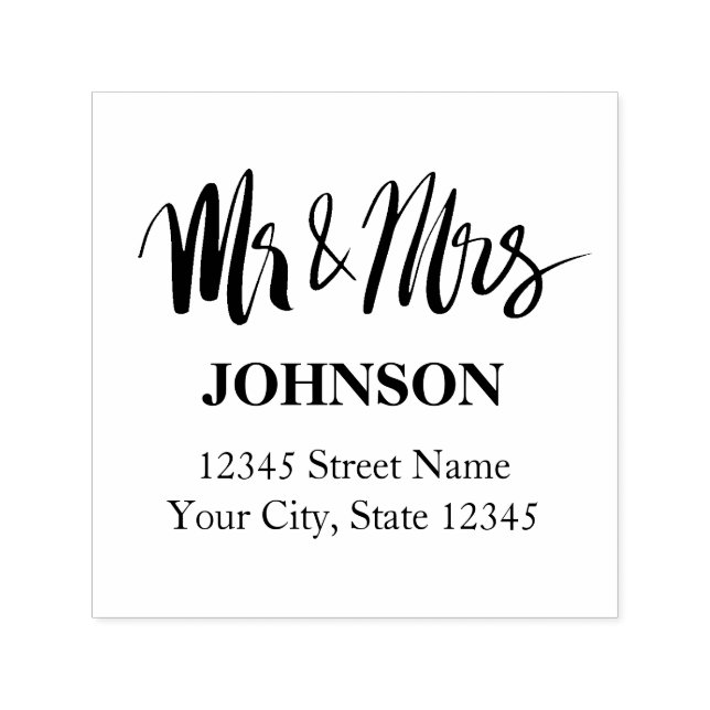 Custom Mr and Mrs self inking address stamp (Design)