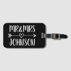 Custom Mr and Mrs travel luggage tag for newlyweds