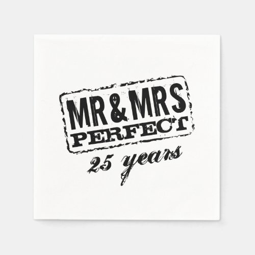 Custom Mr and Mrs wedding anniversary party napkin