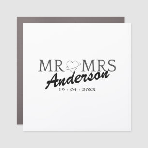 Custom Mr and Mrs Wedding Family gift Car Magnet
