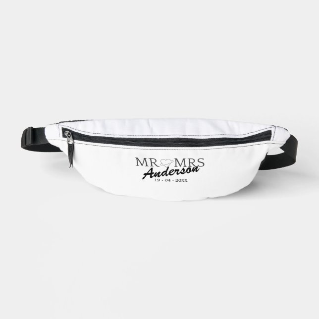 Custom Mr and Mrs Wedding Family gift Fanny Pack (Front)