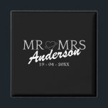 Custom Mr and Mrs Wedding Family gift Magnet<br><div class="desc">This is a wedding monogram Design. It is a perfect gift for couples and it is a symbol of the love,  support,  and friendship that will always surround them on their journey through marriage.</div>