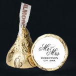 Custom Mr and Mrs wedding gold Hershey®'s Kisses®<br><div class="desc">Custom Mr and Mrs wedding gold Hershey®'s Kisses®. Elegant typography design with personalized name of bride and groom couple,  newly weds or other name. Small candy chocolates with surname and date. Customizable color. Also great for engagement,  anniversary or bridal shower party.</div>
