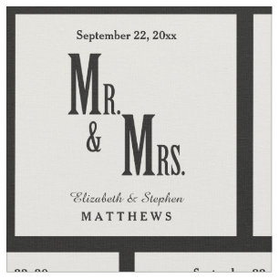Custom Mr. and Mrs. Wedding Template Fabric