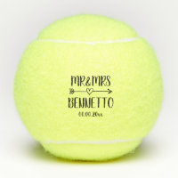 Custom mr and mrs wedding tennis ball gift set