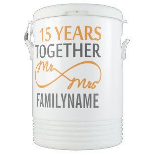 Custom Mr.& Mrs. 15th Anniversary Beverage Cooler