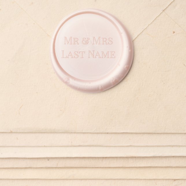 Custom Mr & Mrs Announcement Wax Seal Sticker (Front)