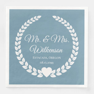 Custom Mr. & Mrs. Bride and Groom Newlywed Paper Dinner Napkins