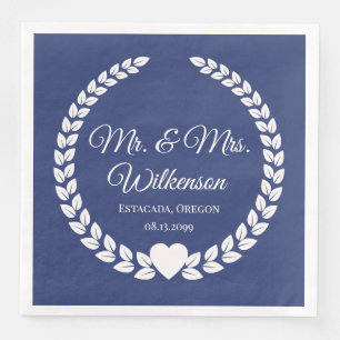 Custom Mr. & Mrs. Bride and Groom Newlywed Paper Dinner Napkins
