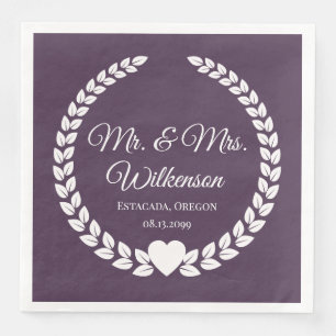 Custom Mr. & Mrs. Bride and Groom Newlywed Paper Dinner Napkins
