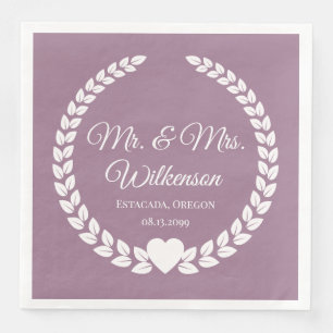 Custom Mr. & Mrs. Bride and Groom Newlywed Paper Dinner Napkins