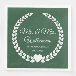 Custom Mr. & Mrs. Bride and Groom Newlywed Paper Dinner Napkins