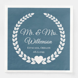 Custom Mr. & Mrs. Bride and Groom Newlywed Paper Dinner Napkins