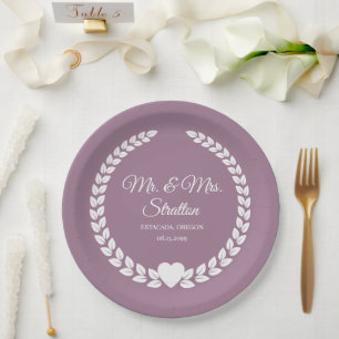 Custom Mr. & Mrs. Bride and Groom Newlywed Paper Plates