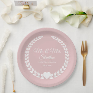 Custom Mr. & Mrs. Bride and Groom Newlywed Paper Plates