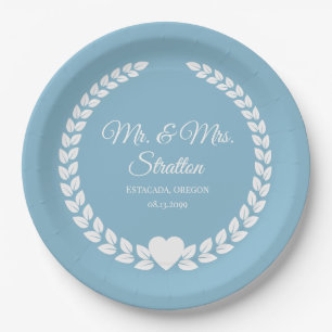 Custom Mr. & Mrs. Bride and Groom Newlywed Paper Plates