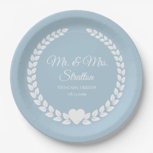 Custom Mr. & Mrs. Bride and Groom Newlywed Paper Plates