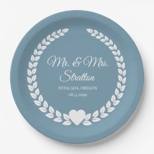 Custom Mr. & Mrs. Bride and Groom Newlywed Paper Plates