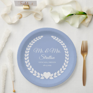 Custom Mr. & Mrs. Bride and Groom Newlywed Paper Plates