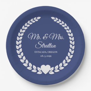 Custom Mr. & Mrs. Bride and Groom Newlywed Paper Plates