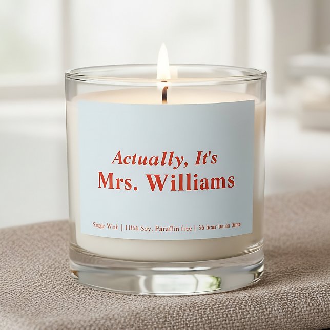 Custom Mr & Mrs Candle Wedding Gift for Wife Hubby (Personalized Mr and Mrs candle gift for couple, Custom modern script candle gift for newlywed Couple)