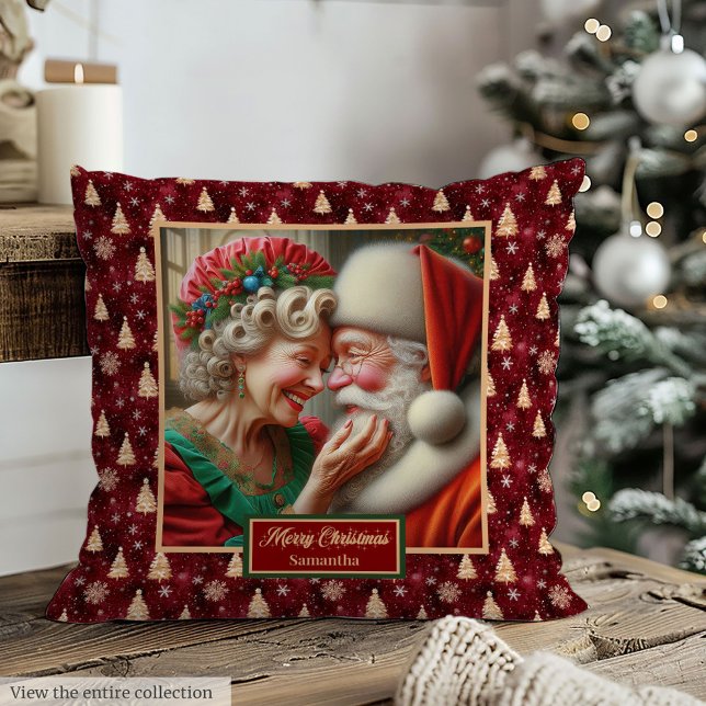 Custom Mr & Mrs Claus Holiday Pillow Vintage (Custom Mr & Mrs Claus Holiday Pillow Vintage)