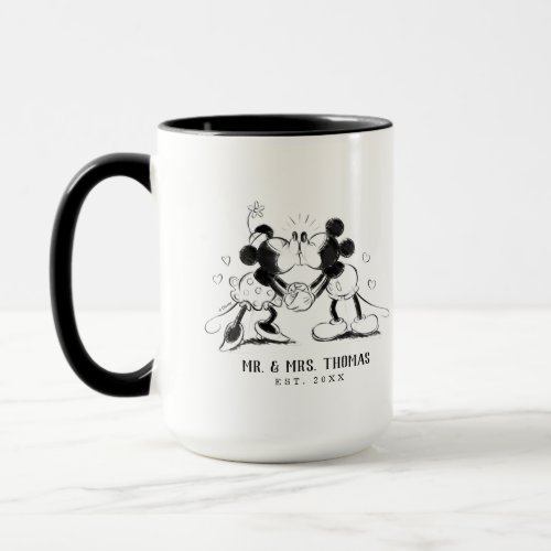 Custom Mr  Mrs Mickey and Minnie Mouse Sketch Mug