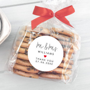 Custom Mr Mrs Wedding Guest Favors Thank You Classic Round Sticker