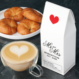 Custom Mr & Mrs wedding party favor Roasted Coffee