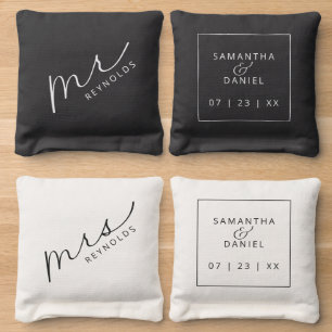 Custom Mr. & Mrs. Wedding Reception Cornhole Bags