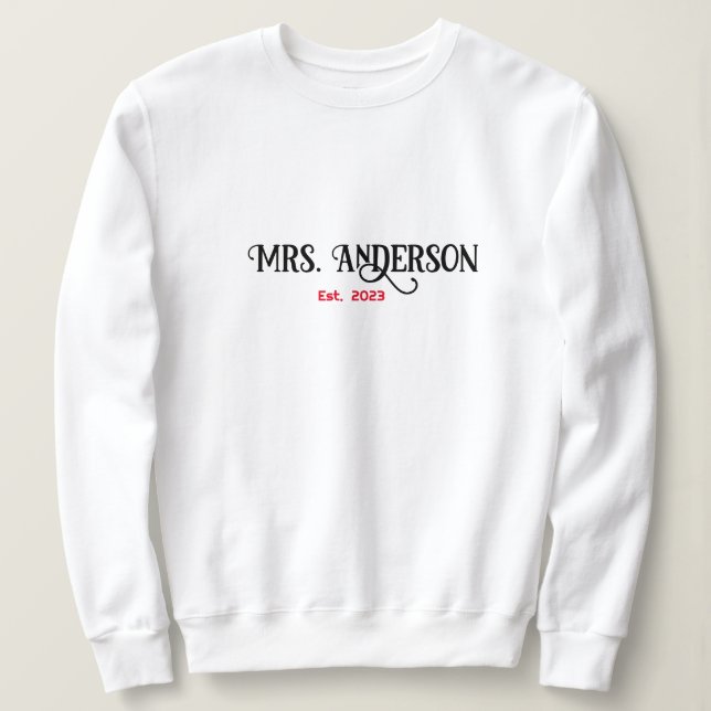 Custom Mrs. Christmas Sweatshirt - Personalized (Design Front)