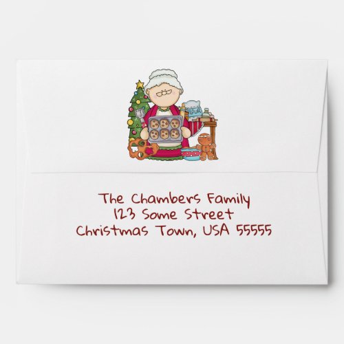 Custom Mrs Claus and Cookies Envelope