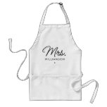 Custom Mrs. Est. Modern Elegant Script Newlywed Adult Apron
