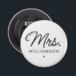 Custom Mrs. Est. Modern Elegant Script Newlywed Bottle Opener<br><div class="desc">Personalized Mrs. Modern Elegant Script Newlywed New Couple Wedding Gifts!</div>