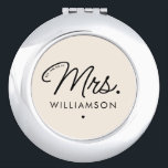 Custom Mrs. Est. Modern Elegant Script Newlywed Compact Mirror<br><div class="desc">Personalized Mrs. Modern Elegant Script Newlywed New Couple Wedding Gifts!</div>
