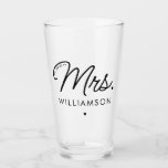 Custom Mrs. Est. Modern Elegant Script Newlywed Glass<br><div class="desc">Personalized Mrs. Modern Elegant Script Newlywed New Couple Wedding Gifts!</div>