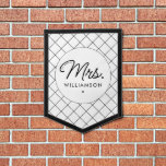 Custom Mrs. Est. Modern Elegant Script Newlywed Pennant<br><div class="desc">Personalized Mrs. Modern Elegant Script Newlywed New Couple Wedding Gifts!</div>