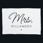 Custom Mrs. Est. Modern Elegant Script Newlywed Pillow Case<br><div class="desc">Personalized Mrs. Modern Elegant Script Newlywed New Couple Wedding Gifts!</div>