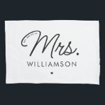 Custom Mrs. Est. Modern Elegant Script Newlywed Pillow Case<br><div class="desc">Personalized Mrs. Modern Elegant Script Newlywed New Couple Wedding Gifts!</div>