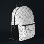 Custom Mrs. Est. Modern Elegant Script Newlywed Printed Backpack<br><div class="desc">Personalized Mrs. Modern Elegant Script Newlywed New Couple Wedding Gifts!</div>