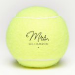 Custom Mrs. Est. Modern Elegant Script Newlywed Tennis Balls<br><div class="desc">Personalized Mrs. Modern Elegant Script Newlywed New Couple Wedding Gifts!</div>