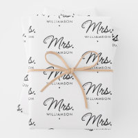 Custom Mrs. Est. Modern Elegant Script Newlywed