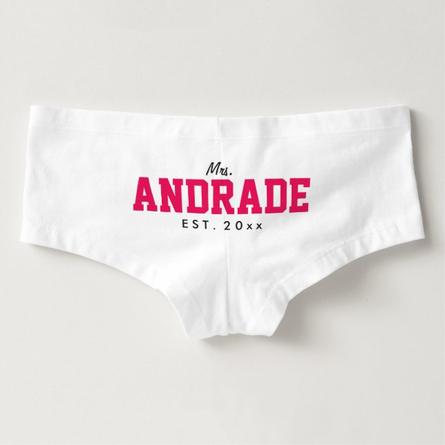 Custom Mrs Panties Wedding Day Underwear for Bride (Back)
