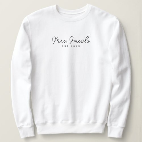 Custom Mrs Sweatshirt Bridal Apparel