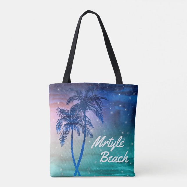 Custom Mrytle Beach Tote Bags | Palm Trees (Back)