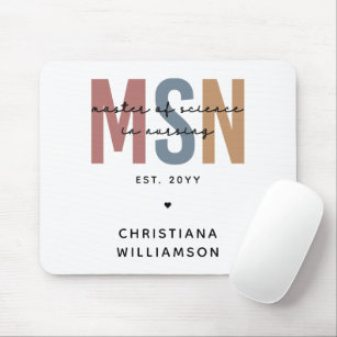 Custom MSN Master of Science in Nursing Graduation Mouse Pad
